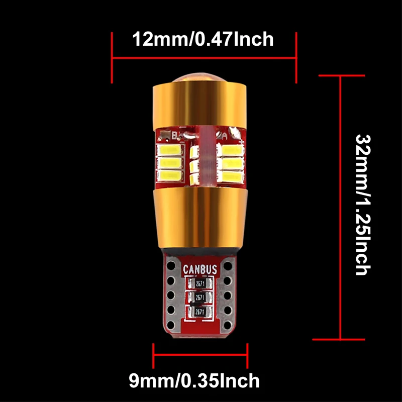 T10 W5W Светодиодная лампа 27 SMD 168 194 3014 LED Canbus для Автомобильный габаритный фонарь