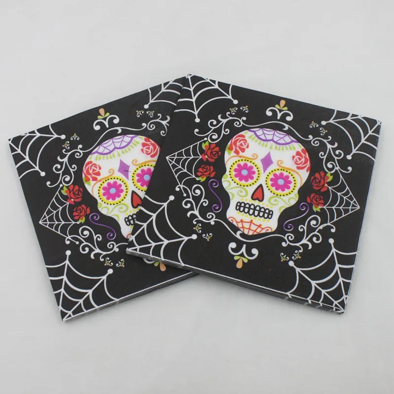 Omilut Halloween Tablecloths Happy Party Skull Pumpkin Bat Paper Napkins Decoration Supplies 2018 New | Дом и сад