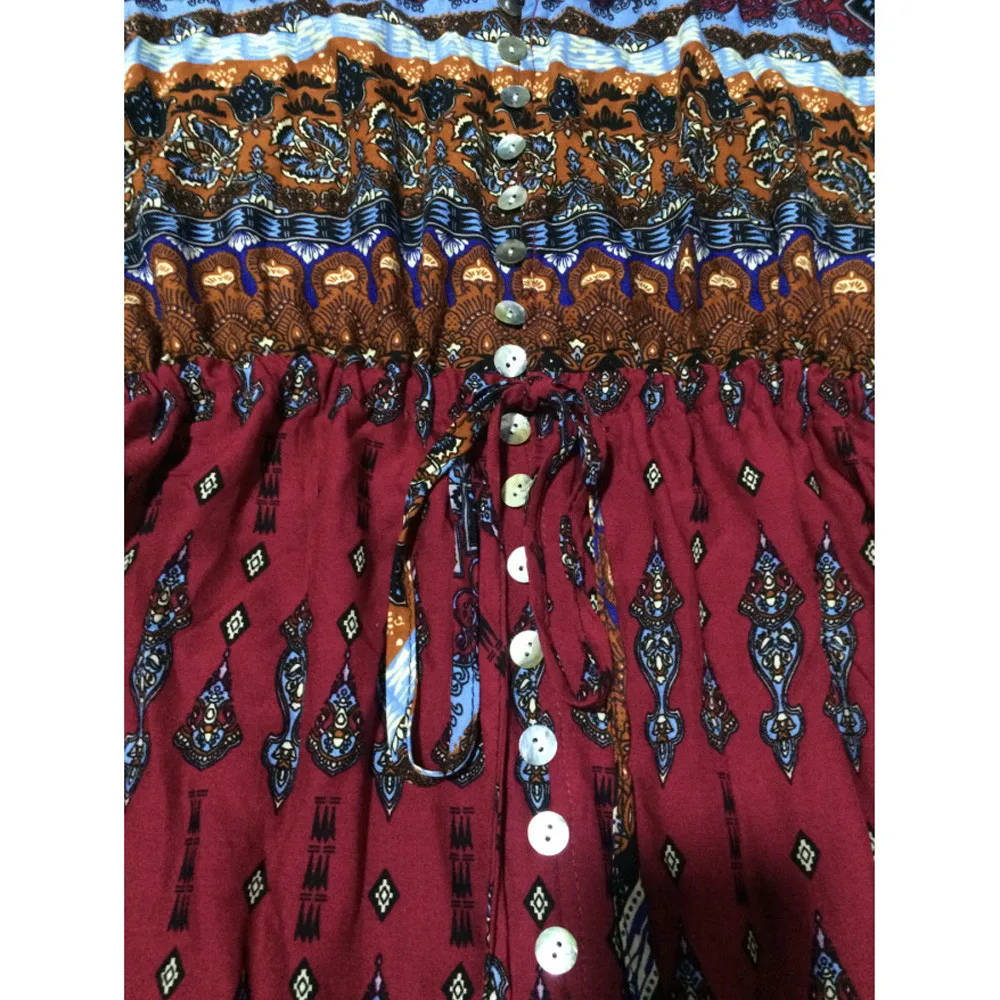 Женское богемное Платье туника с v образным вырезом длинное пляжное платье до