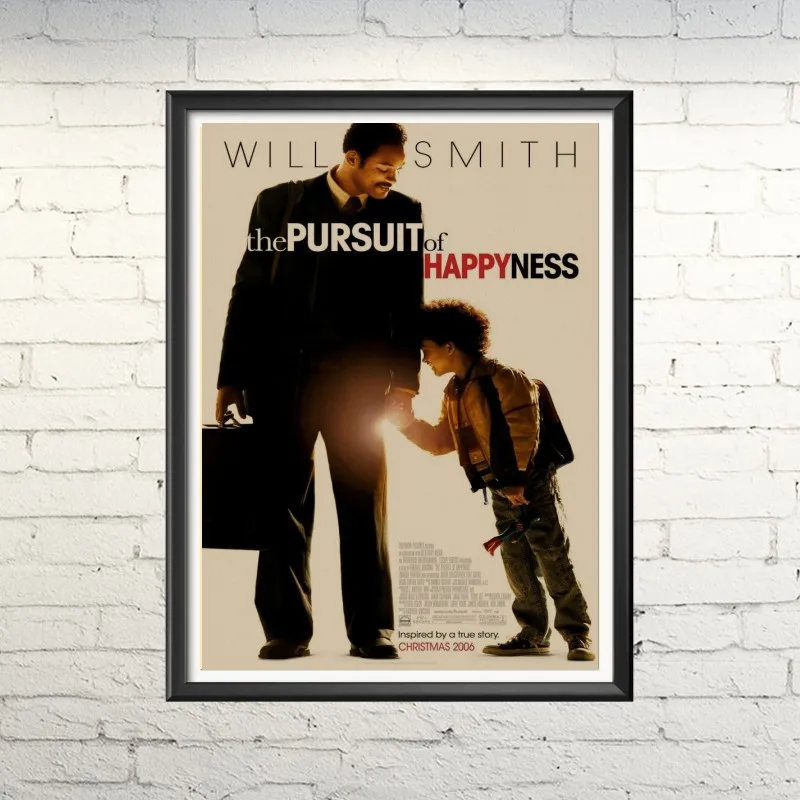 

(Home Decor Stickers) the pursuit of happiness retro classic movie magazine Home Furnishing kraft paper decorative wall stickers