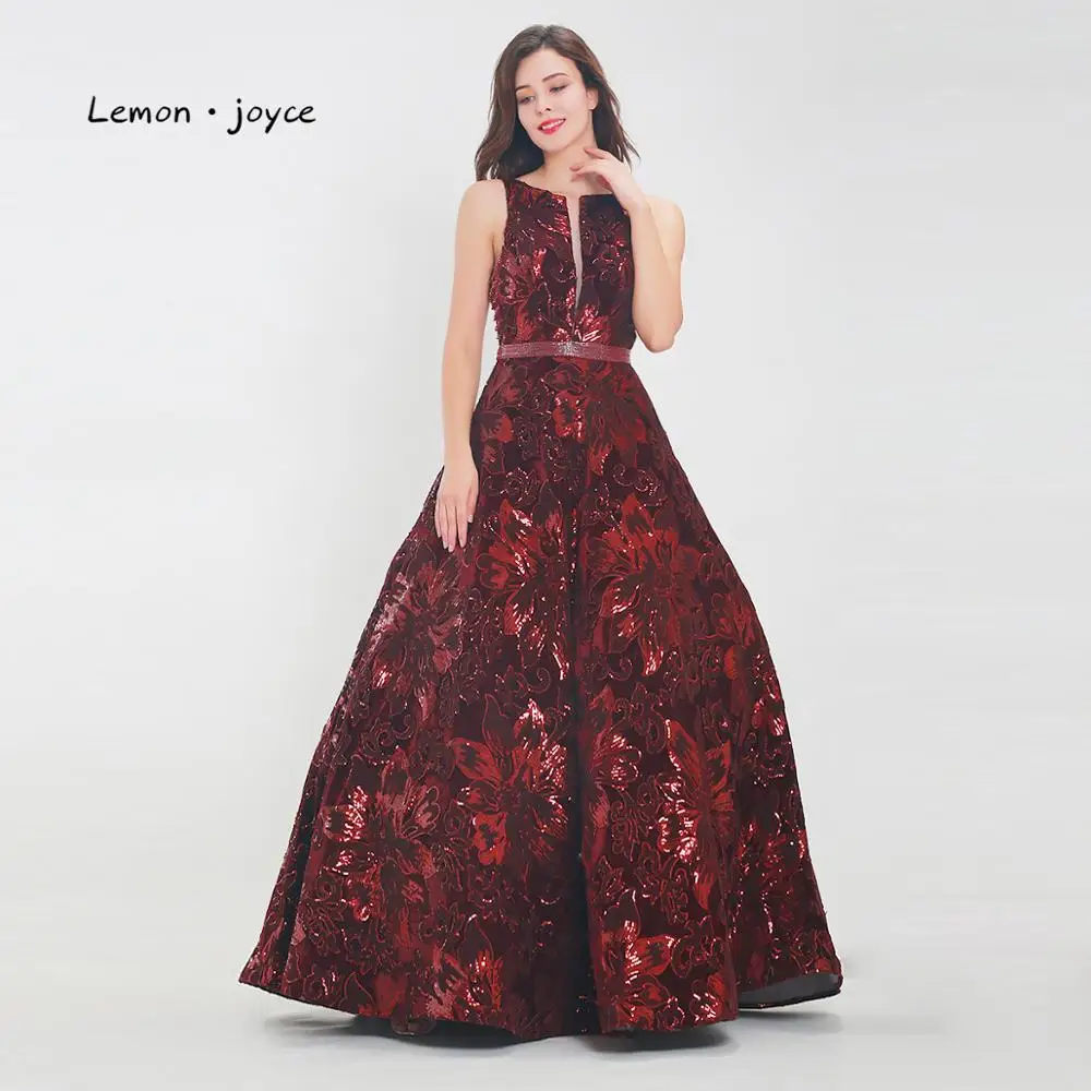Lemon joyce Формальные Вечерние платья Длинные 2019 сексуальное ТРАПЕЦИЕВИДНОЕ ПЛАТЬЕ