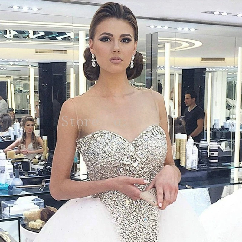 Женщины Из Бисера Кристалл 2 Двух Частей Съемная Поезд Пром Dress Съемные Юбка