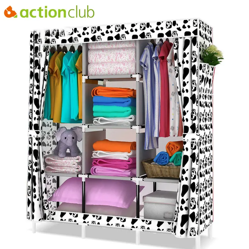 Складной нетканый шкаф Actionclub для самостоятельной сборки легко устанавливается