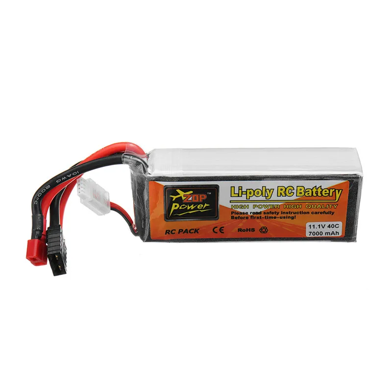 ZOP Power 11.1V 7000mah 40C 3S Rechargeable Lipo Battery ForTRX Plug for Traxxas RC Car | Игрушки и хобби