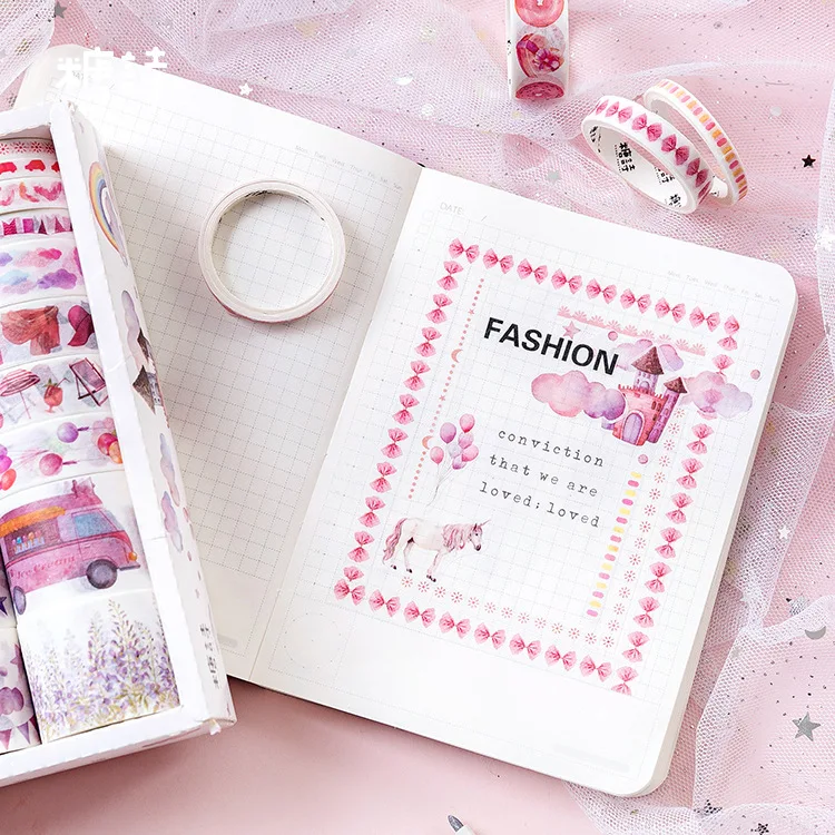 20 шт./лот Mohamm Foil Kawaii японский журнал клей васи лента набор маскирующая Лента