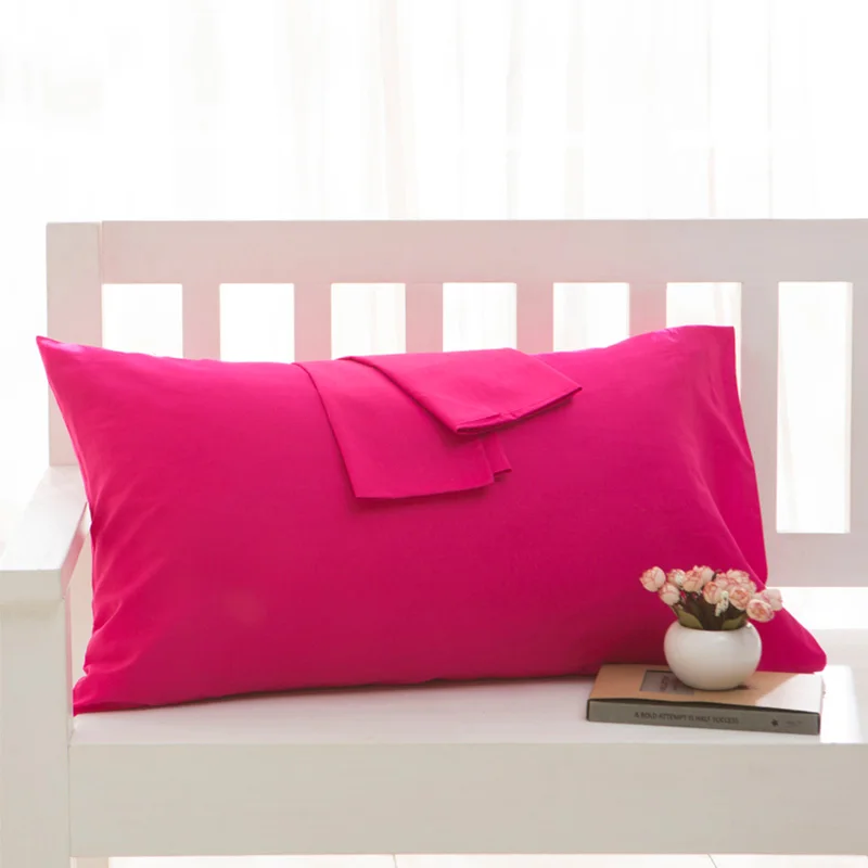 Cotton Pillowcase Solid Color Pillow Cover 40 * 60 cm 50 70 75 90 Case Bedding Customizable | Дом и сад