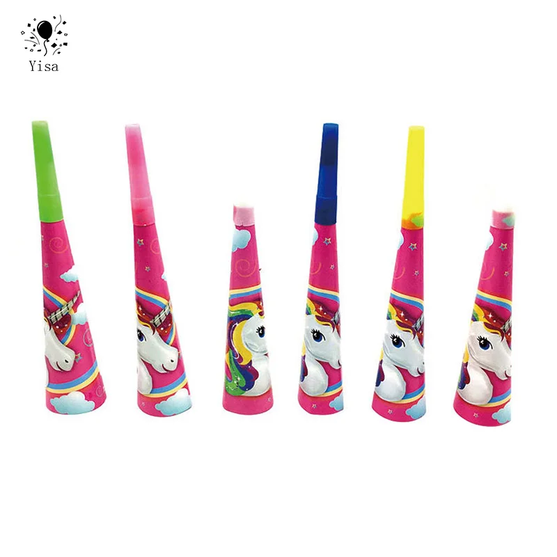 6 штук единорог трубы детский душ, день рождения, свадебные подарки и украшения Радостные принадлежности для детей милые игрушки.