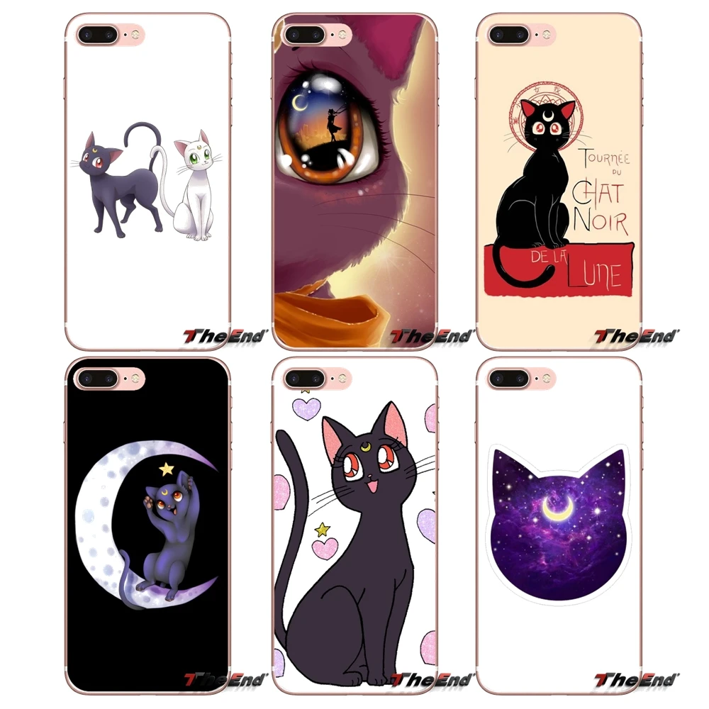 Аниме Сейлор Мун Luna lune cat прозрачный мягкий чехол для Apple iPhone X 4 4S 5 5S SE 5C 6 6S 7 8 Plus 6sPlus