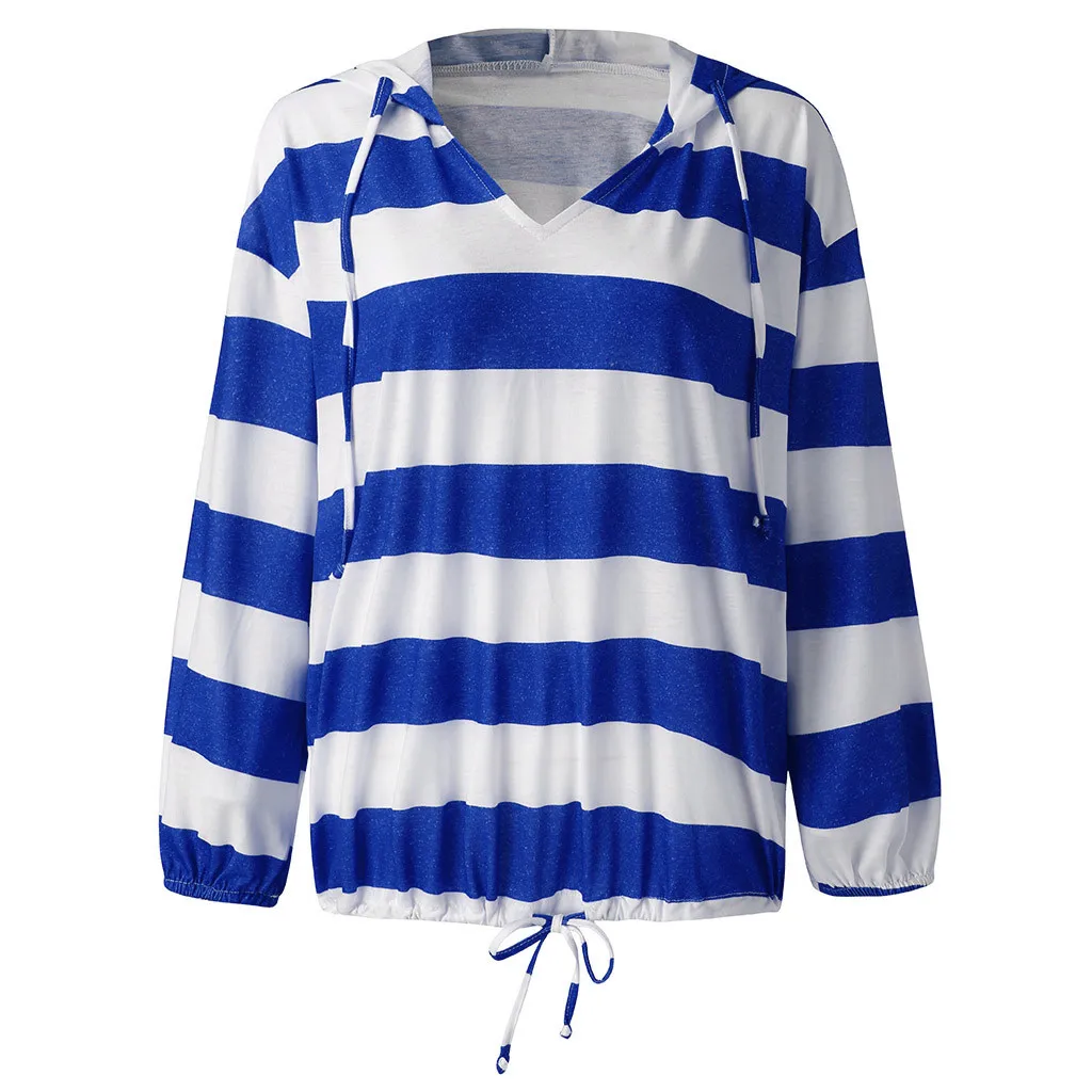 Женская футболка с капюшоном FREE страуса Повседневная большого размера в полоску