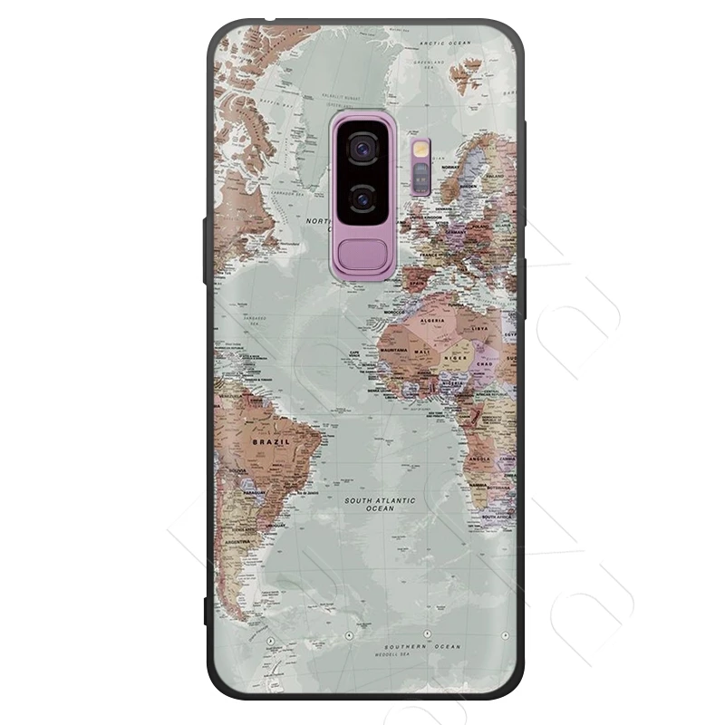 Lavaza Дорожная карта мира самолет планы чехол для Samsung Галактики S6 S7 край J6 S8 S9 S10