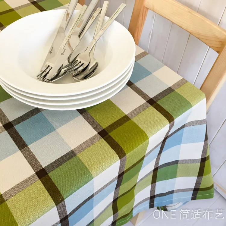 The countryside cloth cotton coarse grid table dining can be customized | Дом и сад
