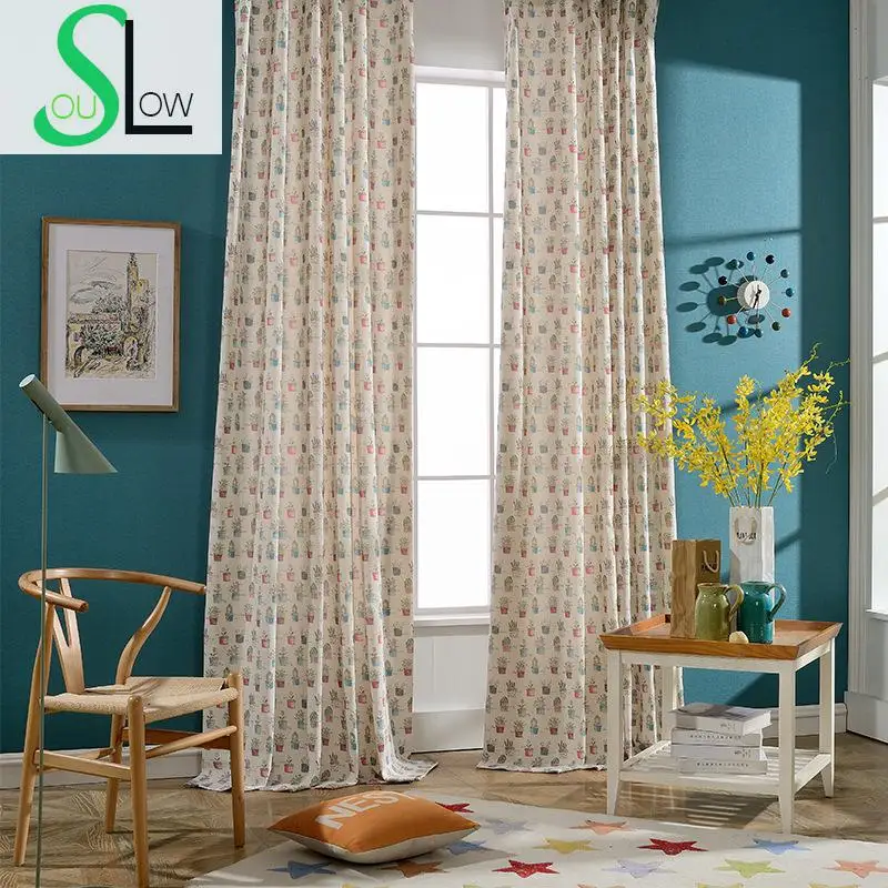 Японские современные занавески Slow Soul с героями мультфильмов пасторальные шторы