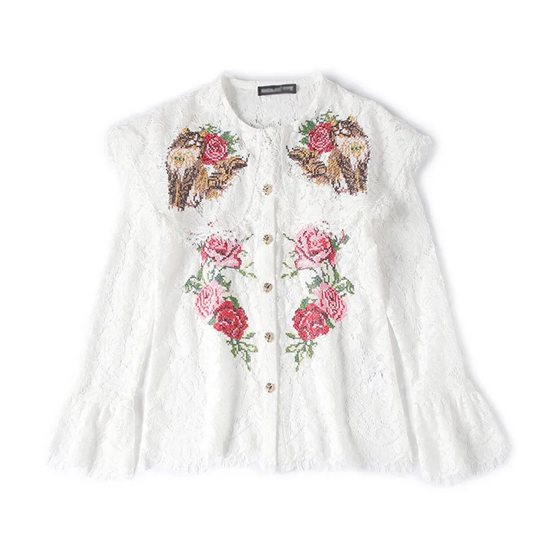 Женский офисный комплект RG из белой блузки и черной юбки 2 предметов укороченный