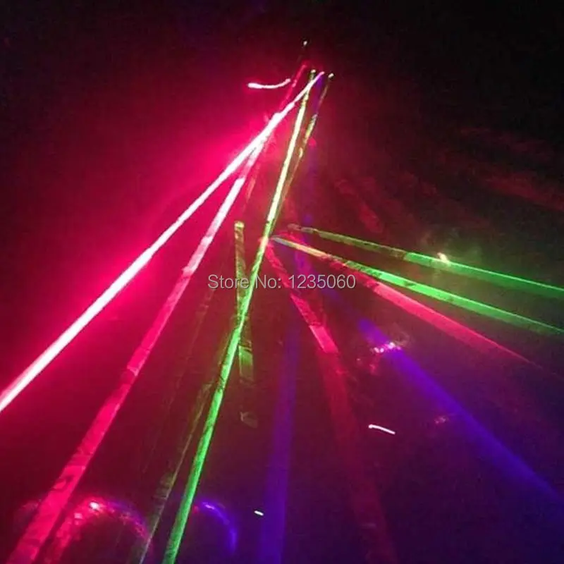 2 в 1 многолинейные лазерные перчатки RGB с зелеными красными синими для