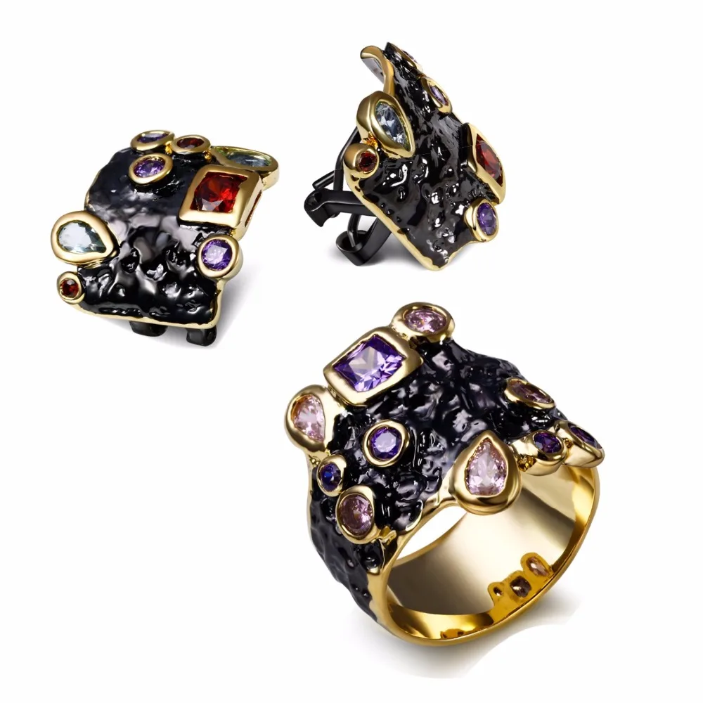 Уникальный абстрактный вечерние 2018 Мода черный золотой цвет украшения