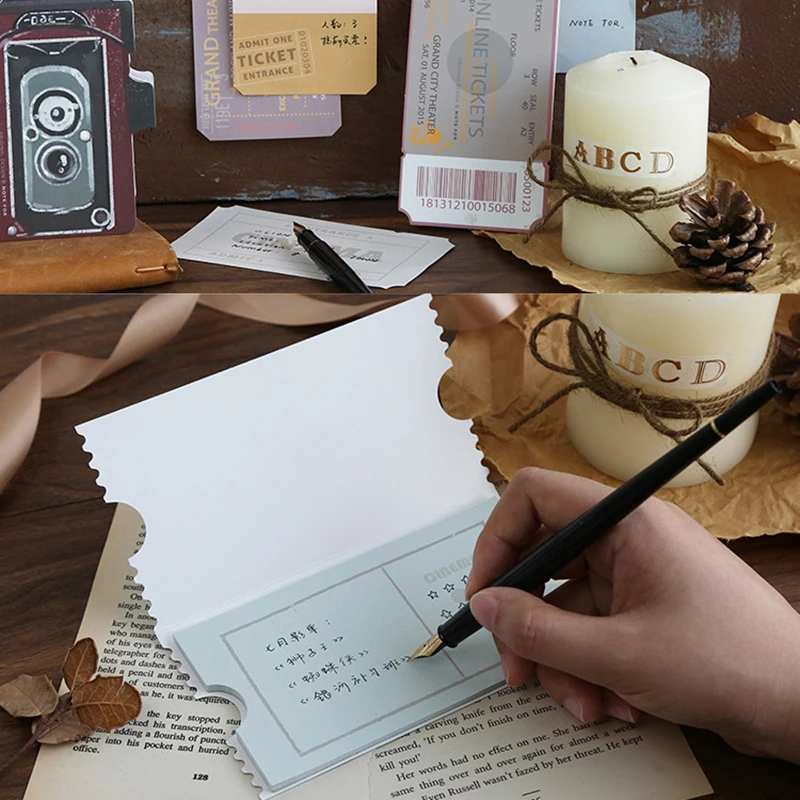 

24 Pages Tearable Memo Pad Vintage Camera Notepad Scrapbooking Planner Creative Office Decoration Stationery Journal Supplies