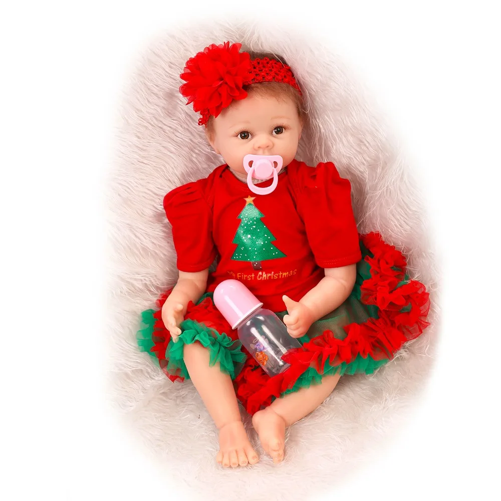 2018 Новые 22" Реалистичные Куклы-реборн-беби из силикона, жизненно похожие на настоящих младенцев, партнеры в росте детей, игрушки для новорожденных.