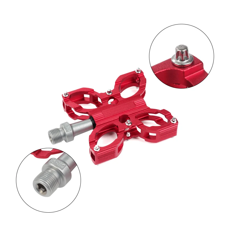 

Cycling MTB Bike Pedals Non-Slip 2 Bearing Pedal CNC Aluminum Platform 6 Color Bicycle Flat Pedals 9/16 Inch Mountain Bike Parts