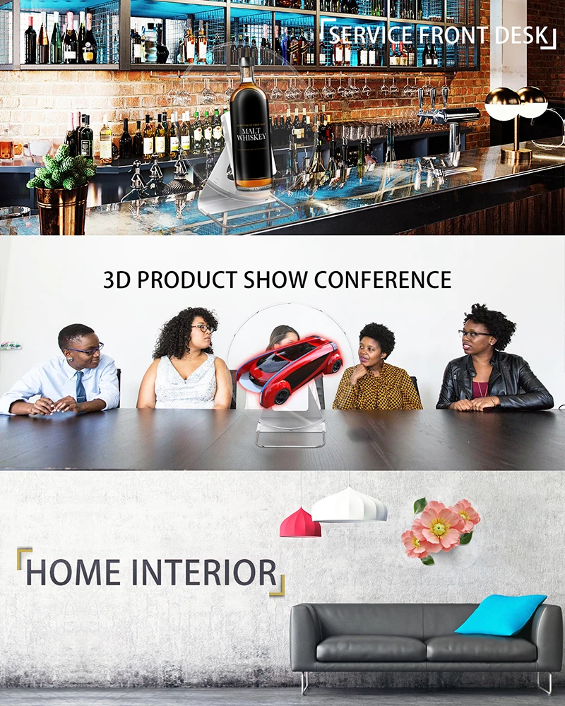 SZHD Красочный 30 см голографическое изображение 3d голографический вентилятор с батареей