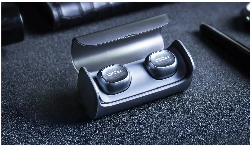 QCY Q29 Английский бизнес bluetooth наушники беспроводные наушники и банк силы для iphone 7 все устройства bluetooth называет музыку