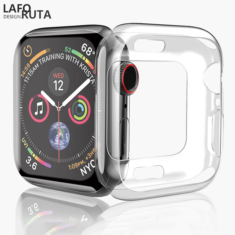 Чехол Laforuta для Apple Watch 5 4 44 мм 40 прозрачный мягкий силиконовый защитный чехол из