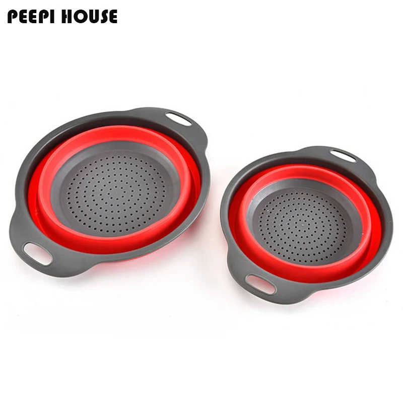 1 шт. складной силиконовый дуршлаг корзина для мытье овощей и фруктов выдвижной