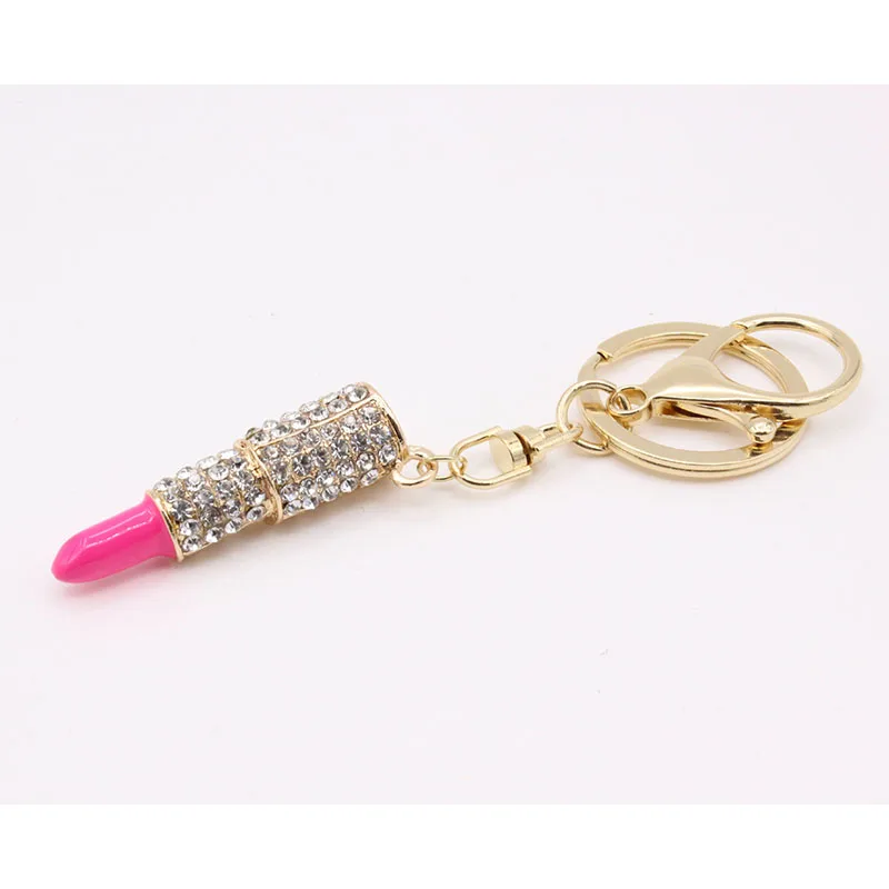 Biety Для женщин Jewelry 5 цветов очарование кристаллов брелок помада Key Holder со стразами