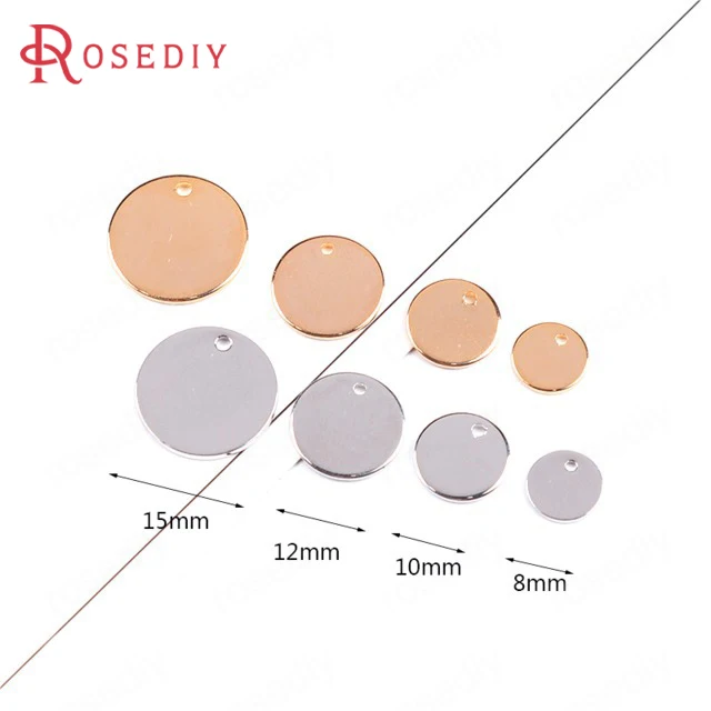 Круглые дисковые торцы из латуни золотого цвета для самостоятельного