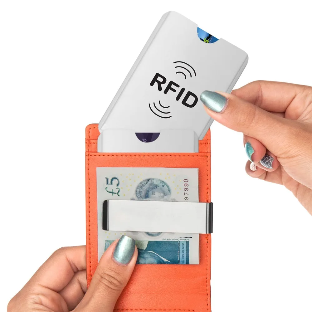 20pcs/lot Anti Scan RFID Blocking Sleeve Card Cover for Credit Card Secure your Identity Debit IC ID Card Protector nubuck