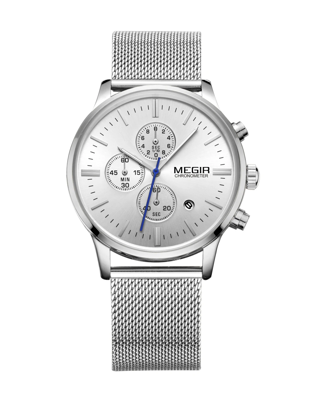 Модные Роскошные Брендовые мужские сетчатые Кварцевые спортивные часы MEGIR из