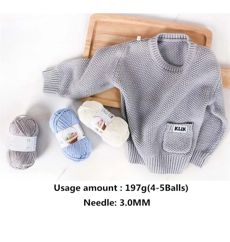 300 г/6 шариков теплая мягкая молочная хлопчатобумажная пряжа Детская шерстяная