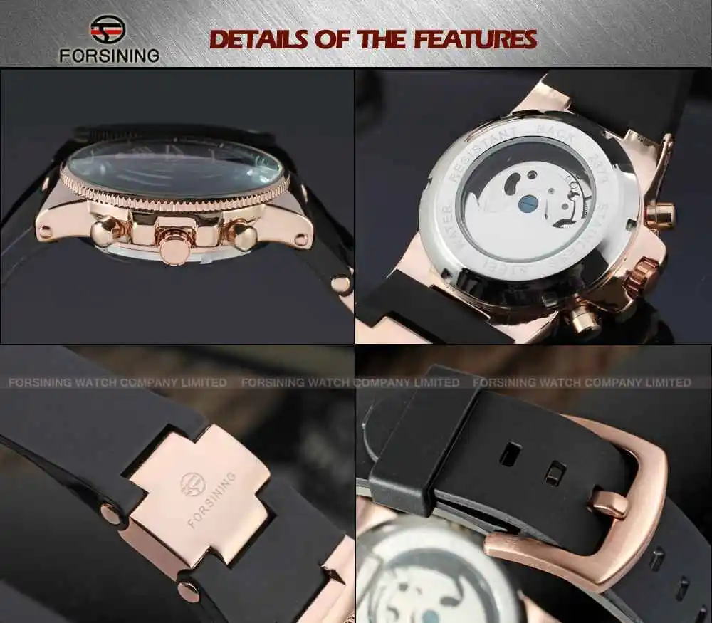 FORSINING Tourbillon Мужские часы армейские спортивные мужские роскошные скелетоны