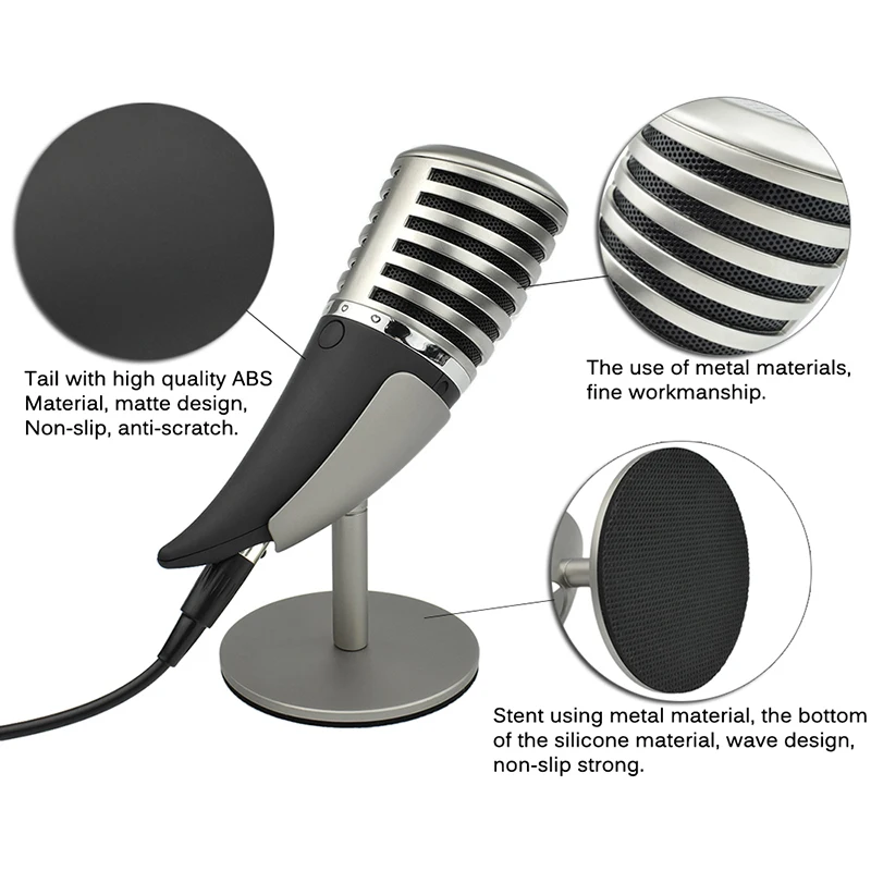 Профессиональный игровой конденсаторный микрофон для компьютера телефона 3 5