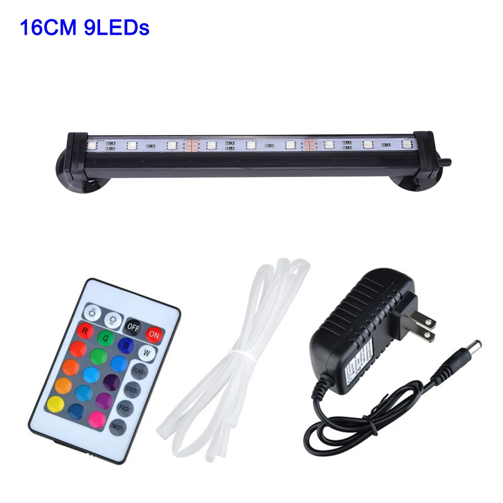 US Plug 16cm Пульт дистанционного управления Управление RGB светодиодный аквариум светодиодный аквариумный светильник ing 16 см/26 см/31 см/46 см 5050 RGB Водонепроницаемый светодиодный лампы аквариума светильник D30 - Цвет: US Plug 16cm