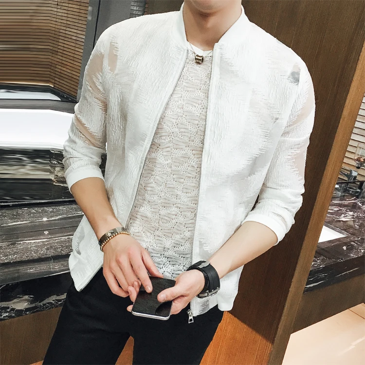 Новинка 2017 года мужские летние Куртки тонкие золотые куртка бомбер прозрачные See