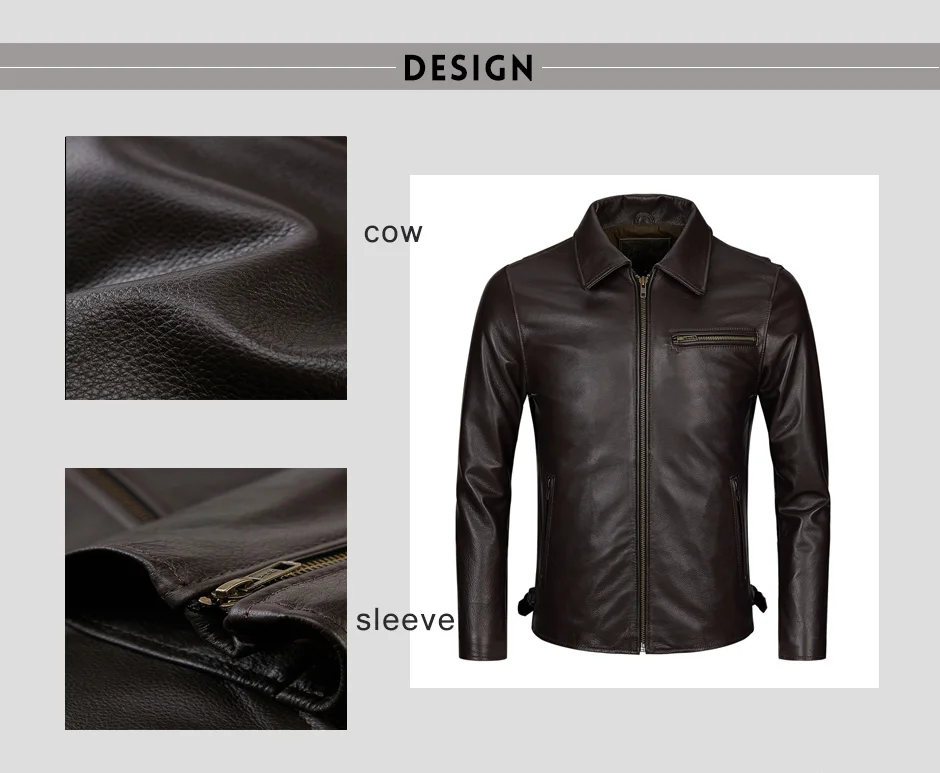New Genuine Leather Cow Coat Real Leather Mens Jacket Smart Casual Genuine Leather Coat Men Autumn Winter Clothing Fashion