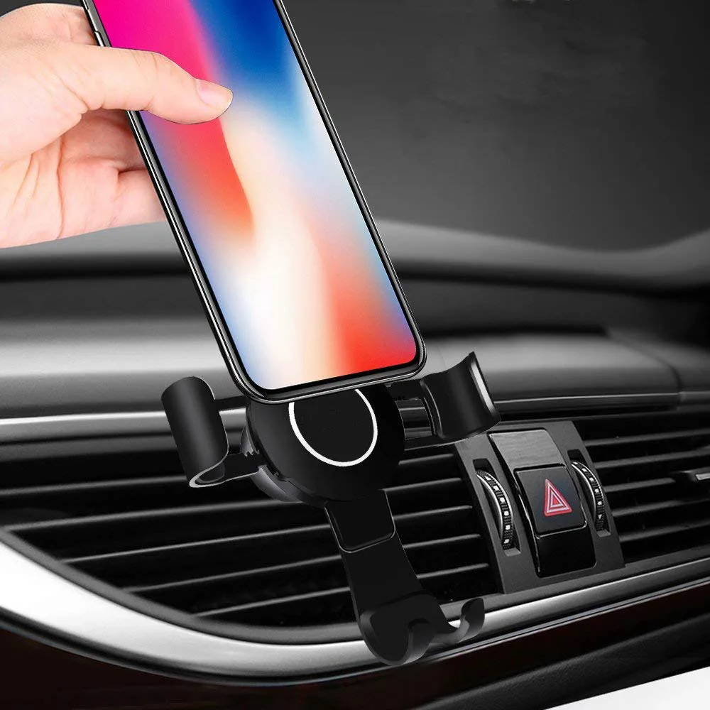 Oppselve Автомобильный держатель для телефона для iPhone X S Gravity Air Vent, держатель для телефона в автомобиле, держатель для мобильного телефона, подставка для samsung S9 - Цвет: Black