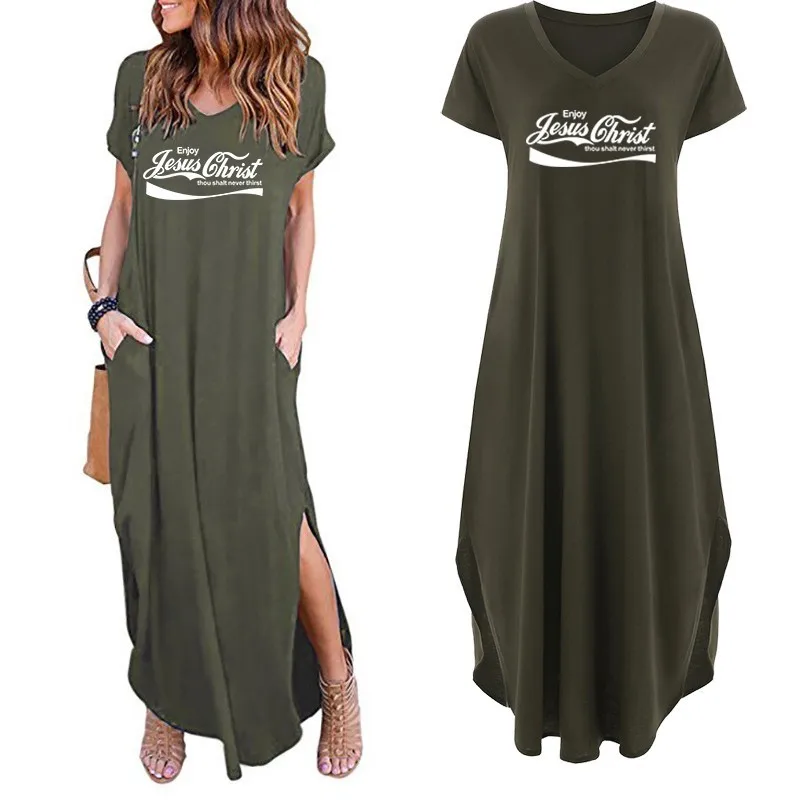 

2019 New Fashion shirts Enjoy Jesus Ghrist Thou Shalt Never Thirst Print Tops Tshirt Kyliejenner Rock tshirt women