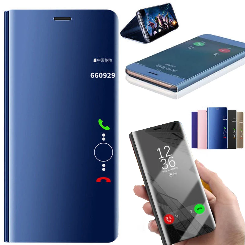 Умный зеркальный флип чехол для Samsung Galaxy S8 A5 A8 J5 J7 J4 J6 J8 2018 S9 Plus S7 Edge S6 Note 8 9 5 4 A3 J3 2017