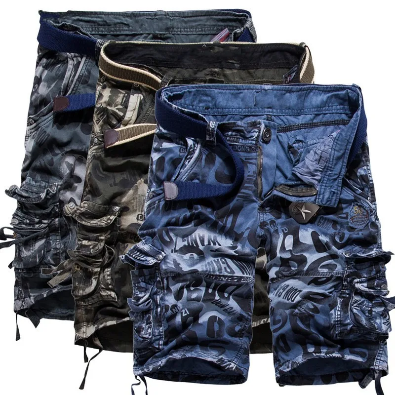 

Free shipping plus size shorts summer men shorts male Large men's fat loose casual knee-length short trousers camouflage