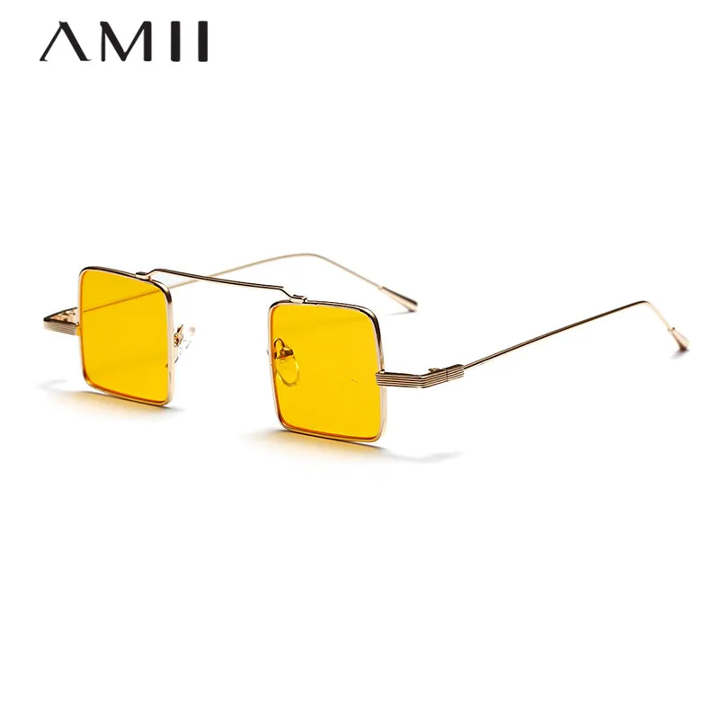 AMII Новый FashionWo Для мужчин солнцезащитные очки элегантные прямоугольник металла
