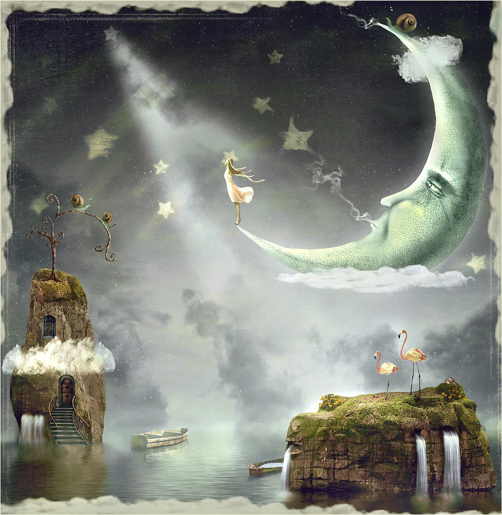 VinylBDS фото фон дети фотографии великолепное небо красивые чернила море Луна