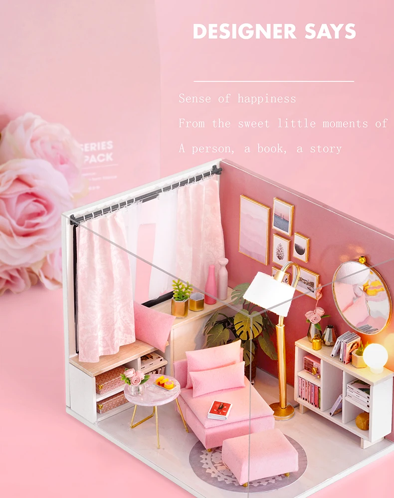Кукольный домик Cutebee миниатюрная мебель кукольный домик DIY Миниатюрные домики комнаты Каса игрушки для детей DIY кукольный домик H17-2