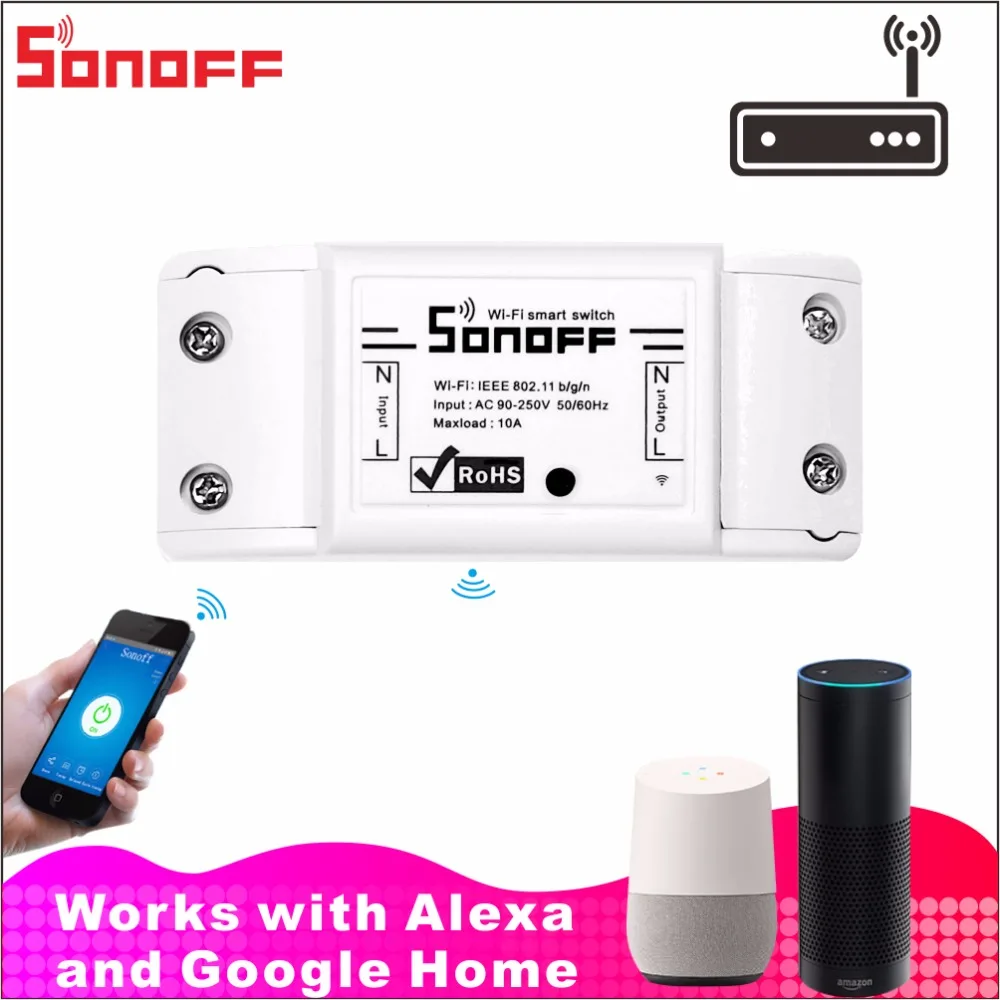 5 шт. Sonoff базовый смарт-коммутатор Wifi управляемый коммутатор с alexa google home умный дом