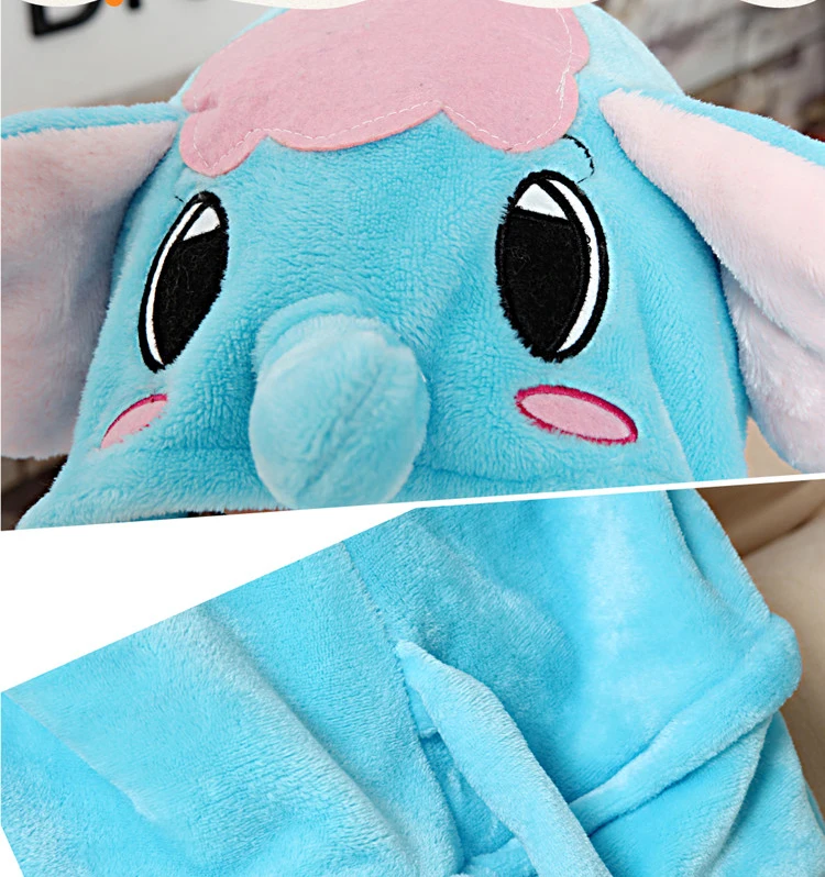 Детские пижамы с изображением милого слона из мультфильма Детский комбинезон