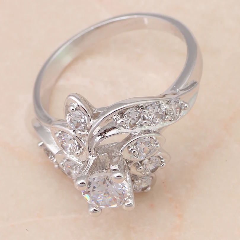 Новые поступления великолепные! Сияющий камень! Белое золото тон Мода Ювелирные