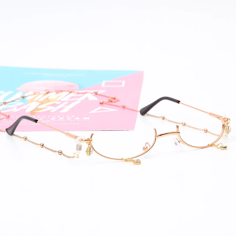 Модные женские очки в полуоправе с металлической цепочкой 2019 милые ретро ручной