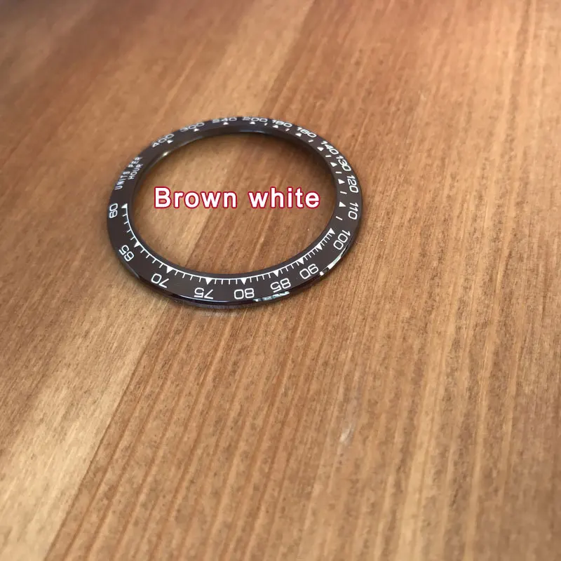 brown white 38,5*30,5 мм Высокое качество керамический ободок вставка петля для часов Rocks RlX cosmographe Daytona 116500 запасные части инструменты - Цвет: brown white