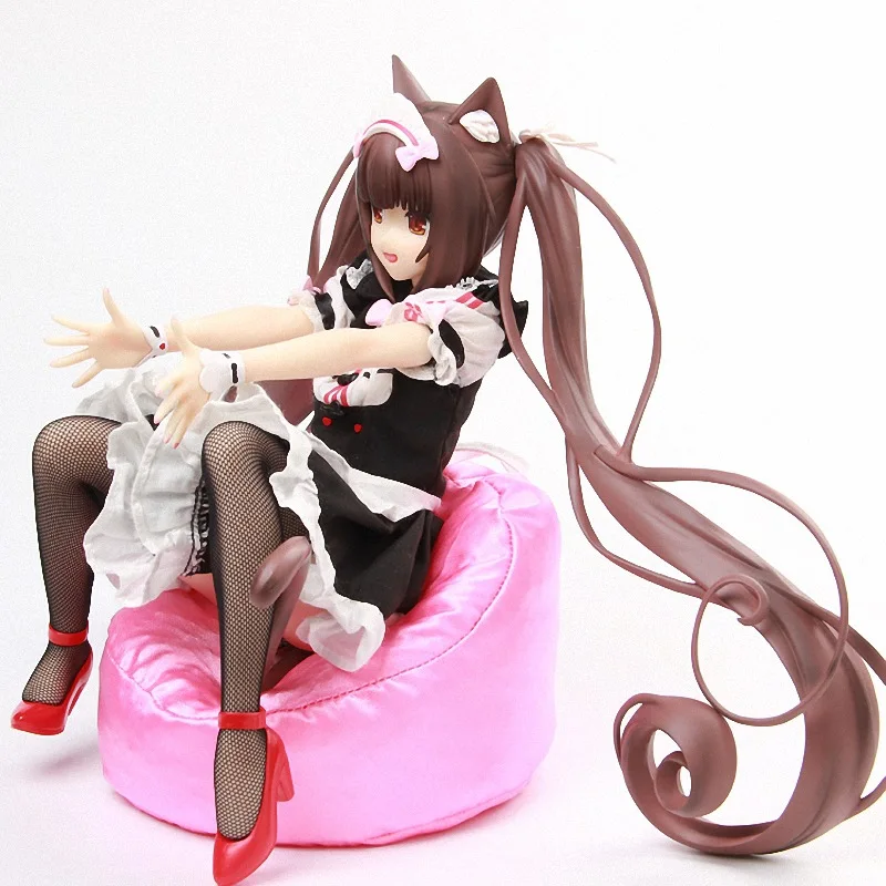 Фото 23 см масштаб мультфильм сексуальная кошка девушка NEKOPARA аниме фигурку шоколадная
