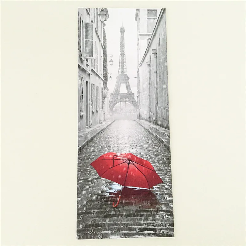 Модные 3D наклейки на двери 2 шт./лот настенные для спальни Эйфелева башня